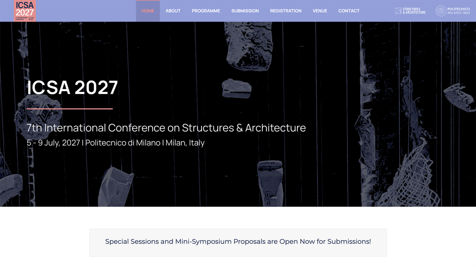 International Conference on Structures and Architecture – ICSA 2027 ...